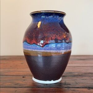 Handmade Pottery Vase.  Artist Signed.